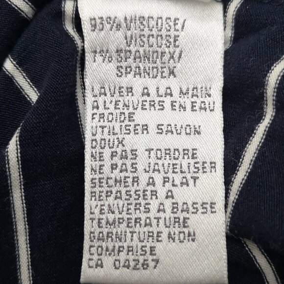 Laura Plus Ladies Size 1X Navy & White Striped V-neck 3/4 Sleeves Tunic Top - Picture 5 of 9